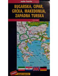 Auto Karta - Bugarska, Cipar, Grčka Makedonija i Zap. Turska